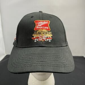 Black Miller High Life Hat Racing 64 Cap Embroidered Star Productions